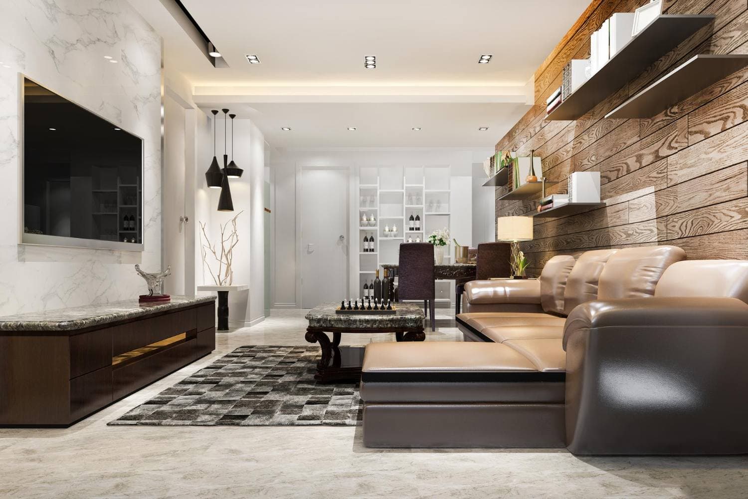 Luxury modern living room interior