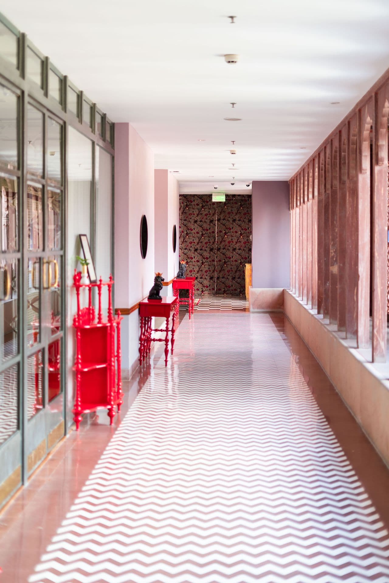 Polished concrete and tile contemporary layout